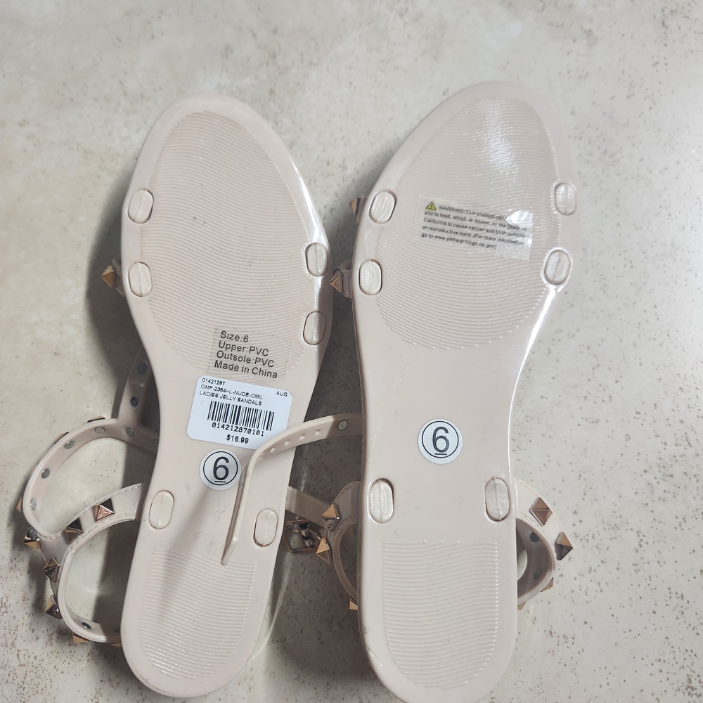Cream Studded Sandals - Picture 3 of 3